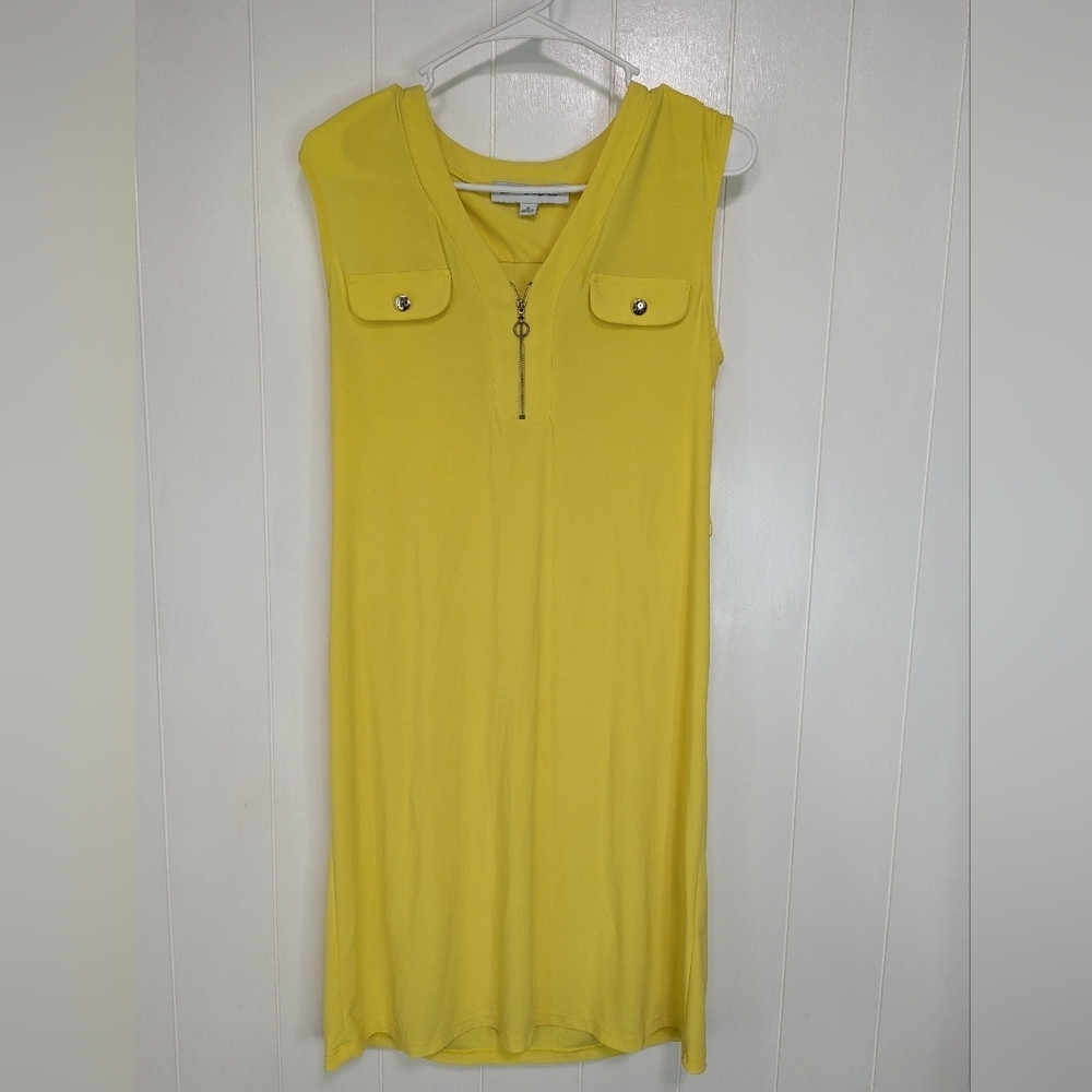 Emma & Michele Yellow Midi Dress with Pockets
